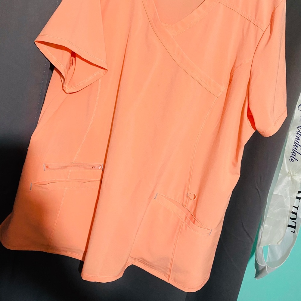 Peach scrub top